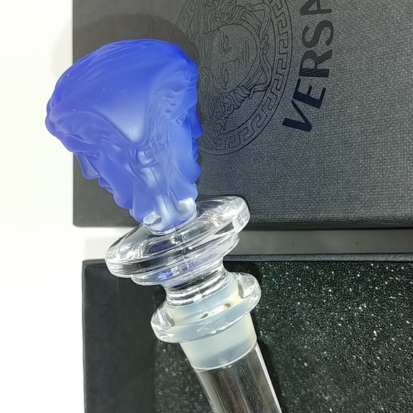 Versace Rosenthal Vintage Colbalt crystal bottle stopper authentic - New in Box - Picture 9 of 9